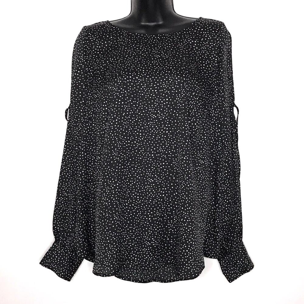 Lane Bryant Cold Shoulder Black Polka Dot Top-18 - Picture 2 of 14